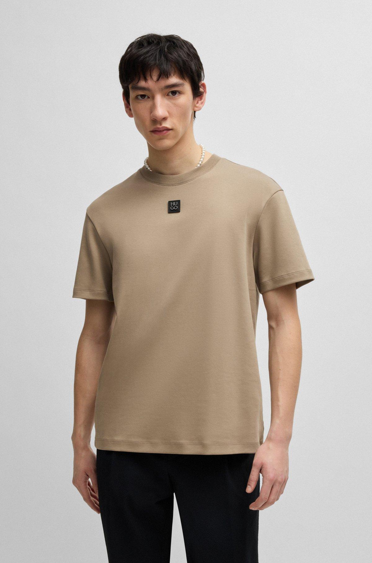 Interlock-cotton regular-fit T-shirt with stacked logo Product Image