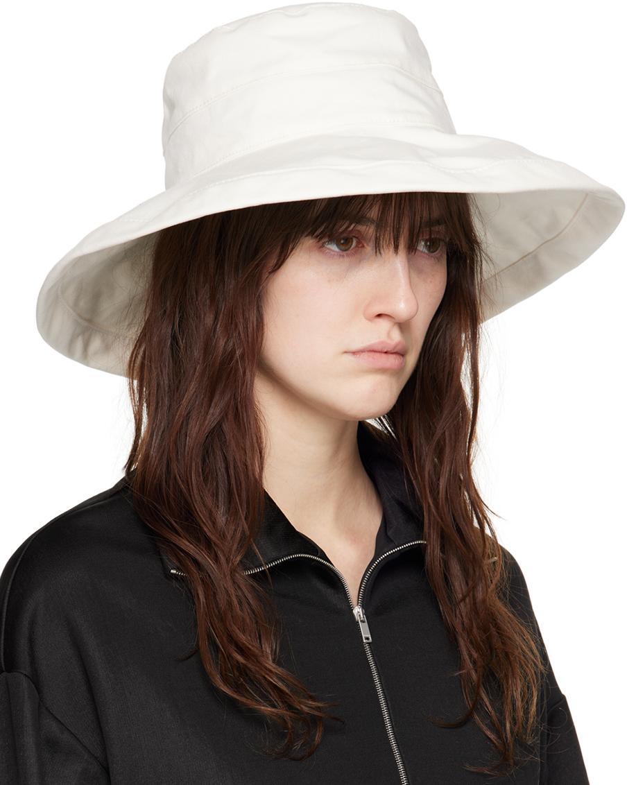 JIL SANDER White Bucket Beach Hat In 100 Optic White Product Image