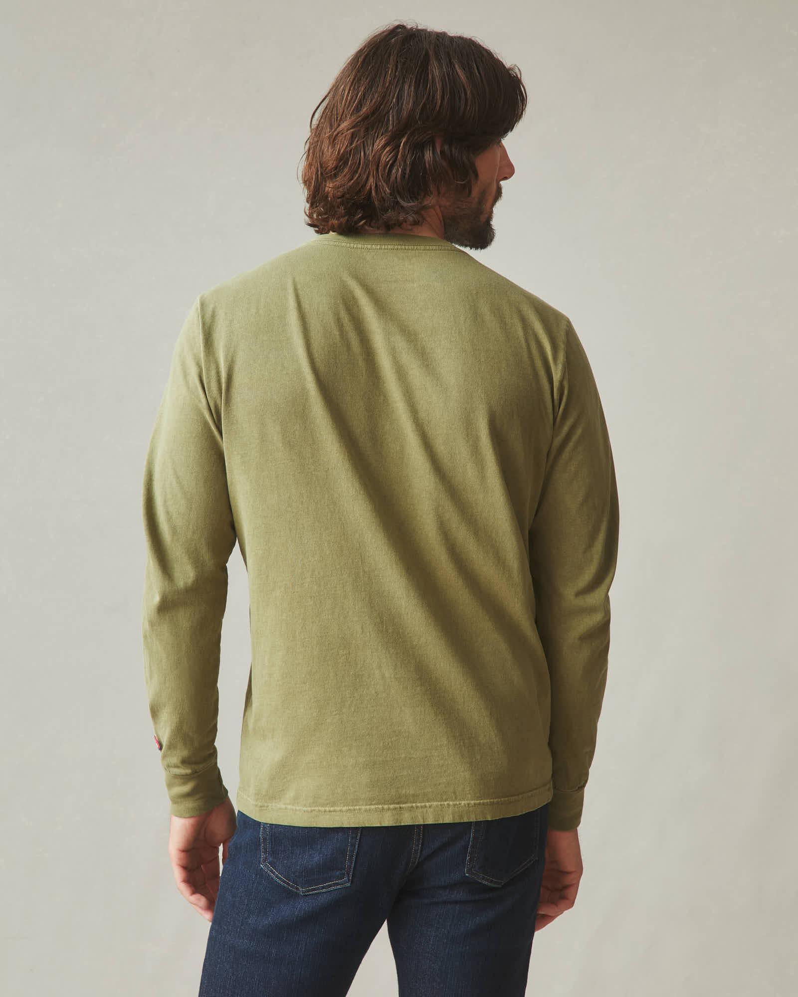 Men's Vintage Crew Long Sleeve Tee - Washed Capulet Olive Male Product Image