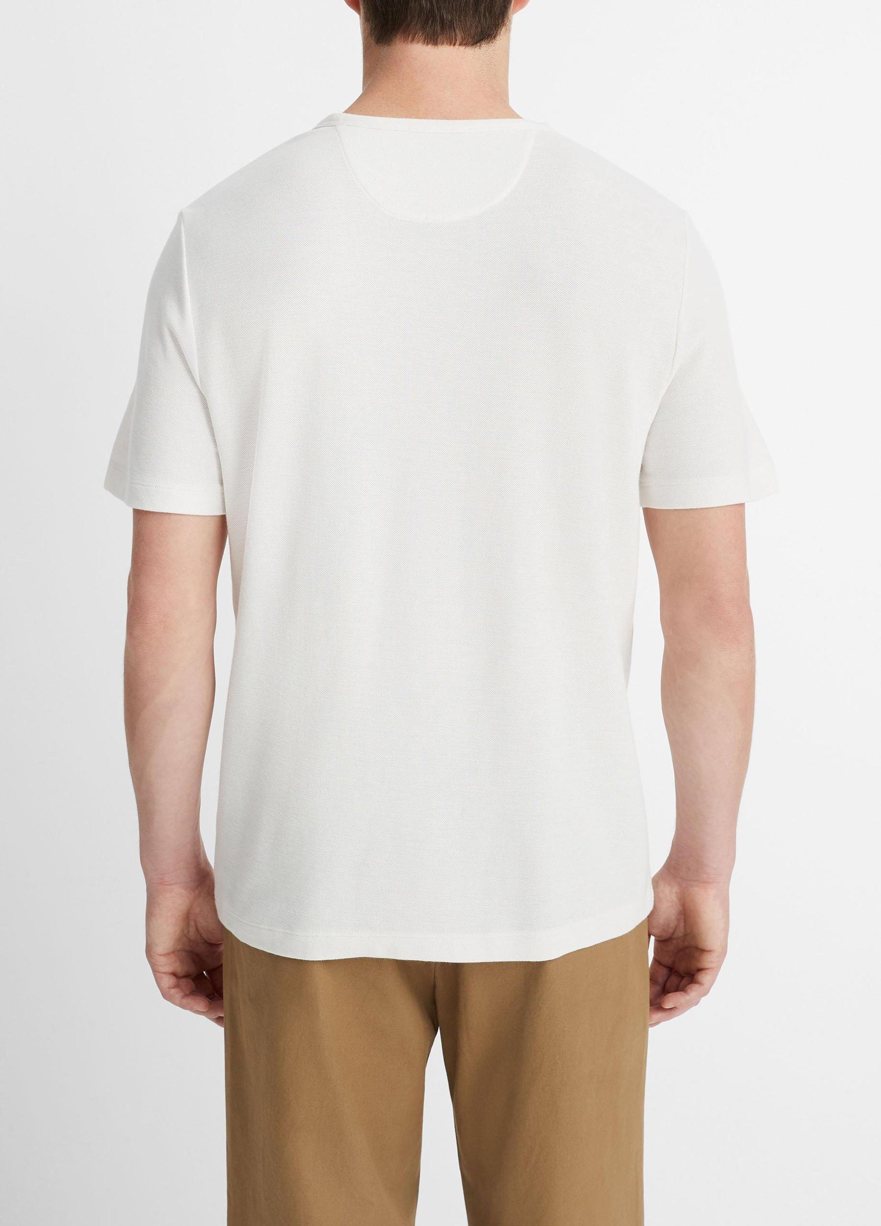 Mens Pima Cotton Piqu Crew Neck T-Shirt, Soft Black, Size L Vince Product Image