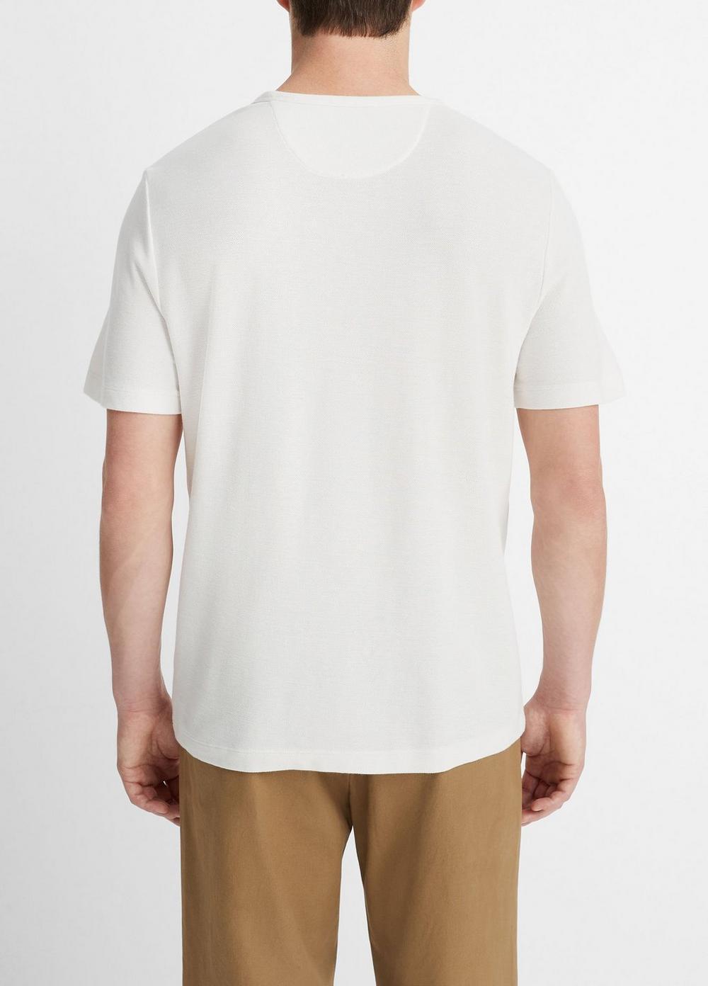 Mens Pima Cotton Piqu Crew Neck T-Shirt, Soft Black, Size L Vince Product Image