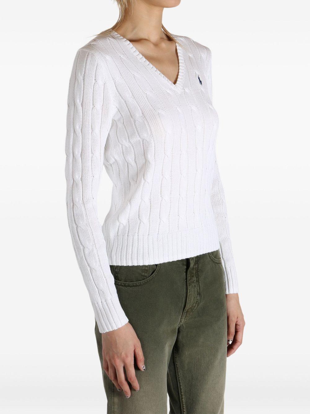 cable-knit v-neck sweater Product Image