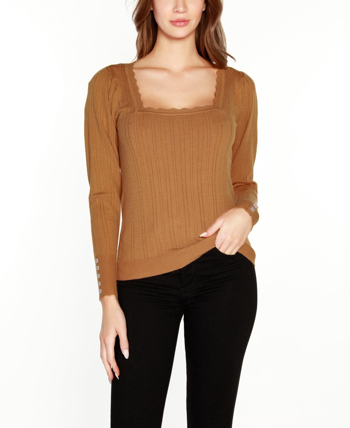 Belldini Womens Kaily K. Square Neck Sweater Product Image