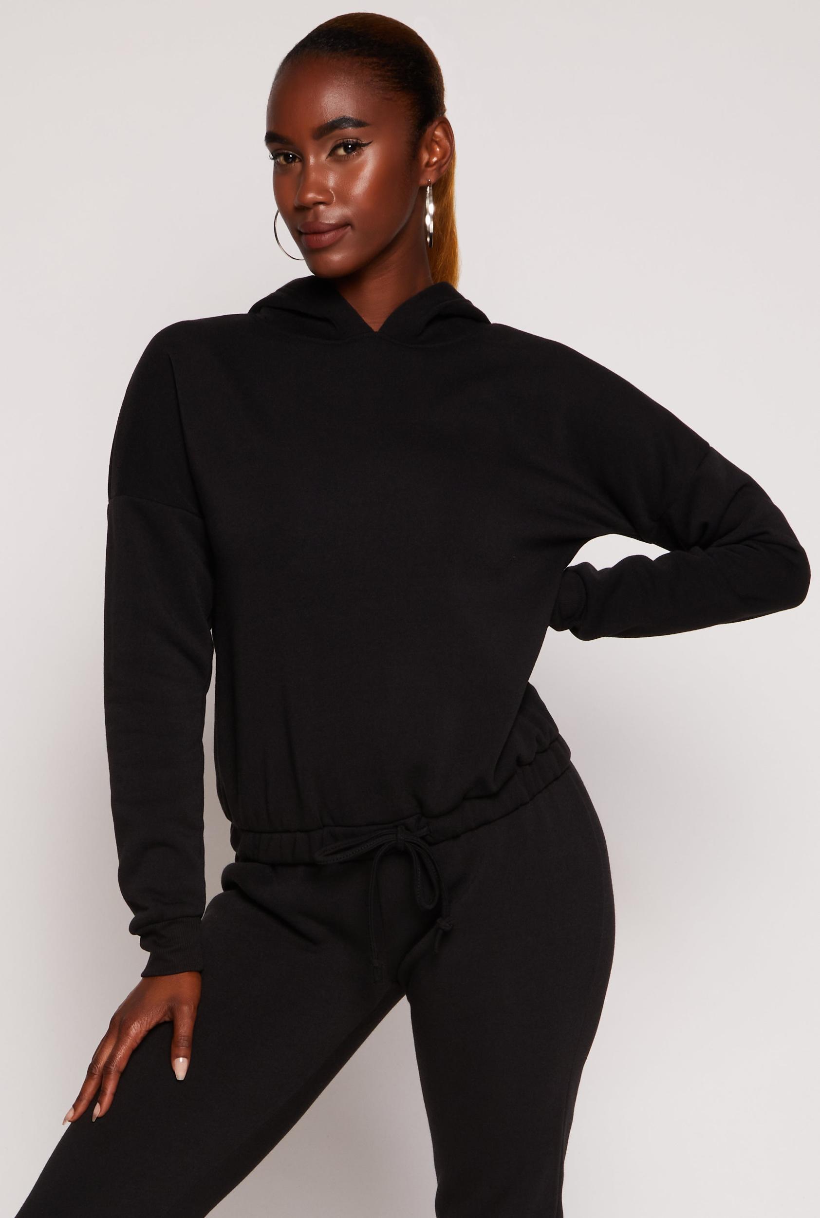 Womens Drawstring Hem Pullover Hoodie Product Image