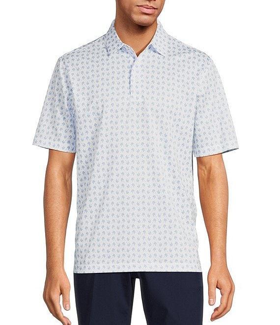 Roundtree & Yorke Performance Short Sleeve Mini Palm Print Polo Shirt Product Image
