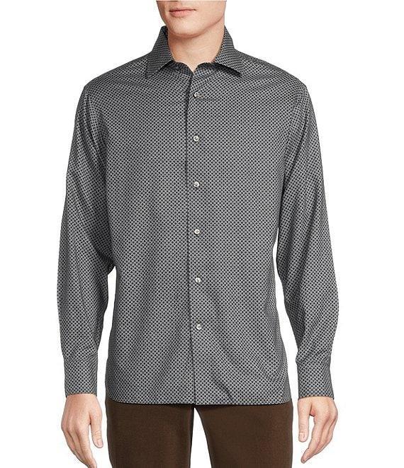 Daniel Cremieux Signature Label Mount Lussari Collection Non-Iron Geo Print Long Sleeve Woven Shirt Product Image