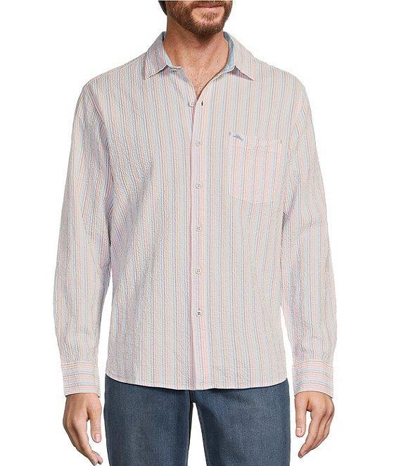 Tommy Bahama Nova Wave Viva Stripe Stretch Seersucker Long Sleeve Woven Shirt Product Image