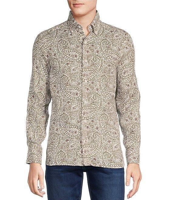 Cremieux Blue Label Cape Town Collection Paisley Print Long Sleeve Woven Linen Shirt Product Image