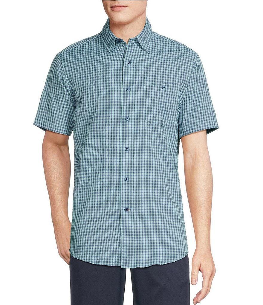 Cremieux Blue Label Performance Stretch Check Seersucker Short Sleeve Woven Shirt Product Image