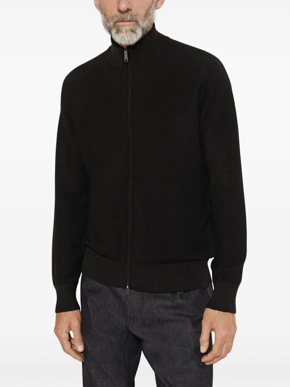 ZEGNA Cashseta Zip-up Cardigan In Black Product Image