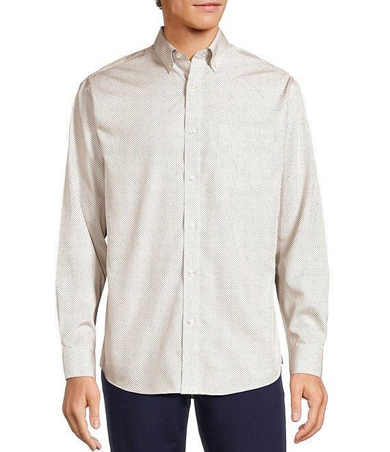 Gold Label Roundtree & Yorke Non-Iron Long Sleeve Bean Print Sport Shirt Product Image