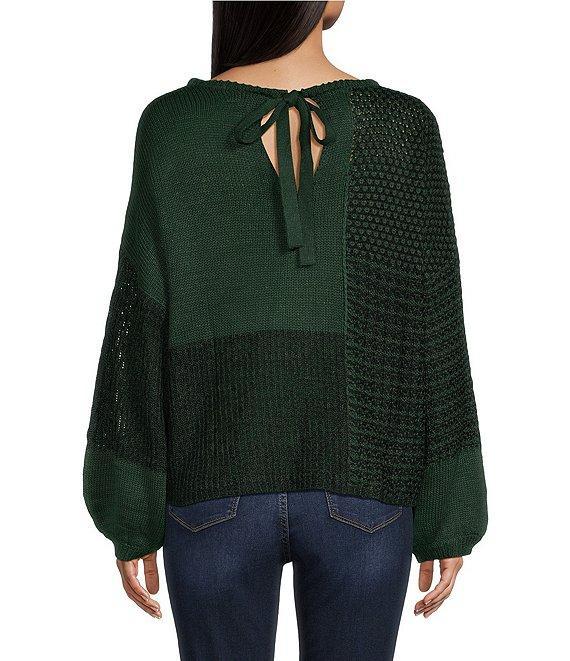 Blu Pepper Scoop Neck Color Block Sweater Product Image