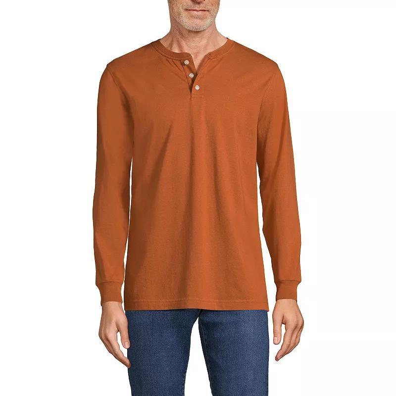 Men's Lands' End Super-T Henley, Size: Medium, Antique Alabaster Product Image