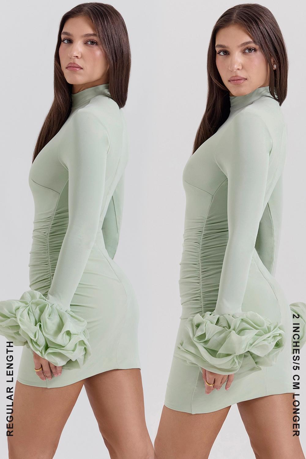 Camilla  pistachio ruffle cuff mini dress - sale Product Image