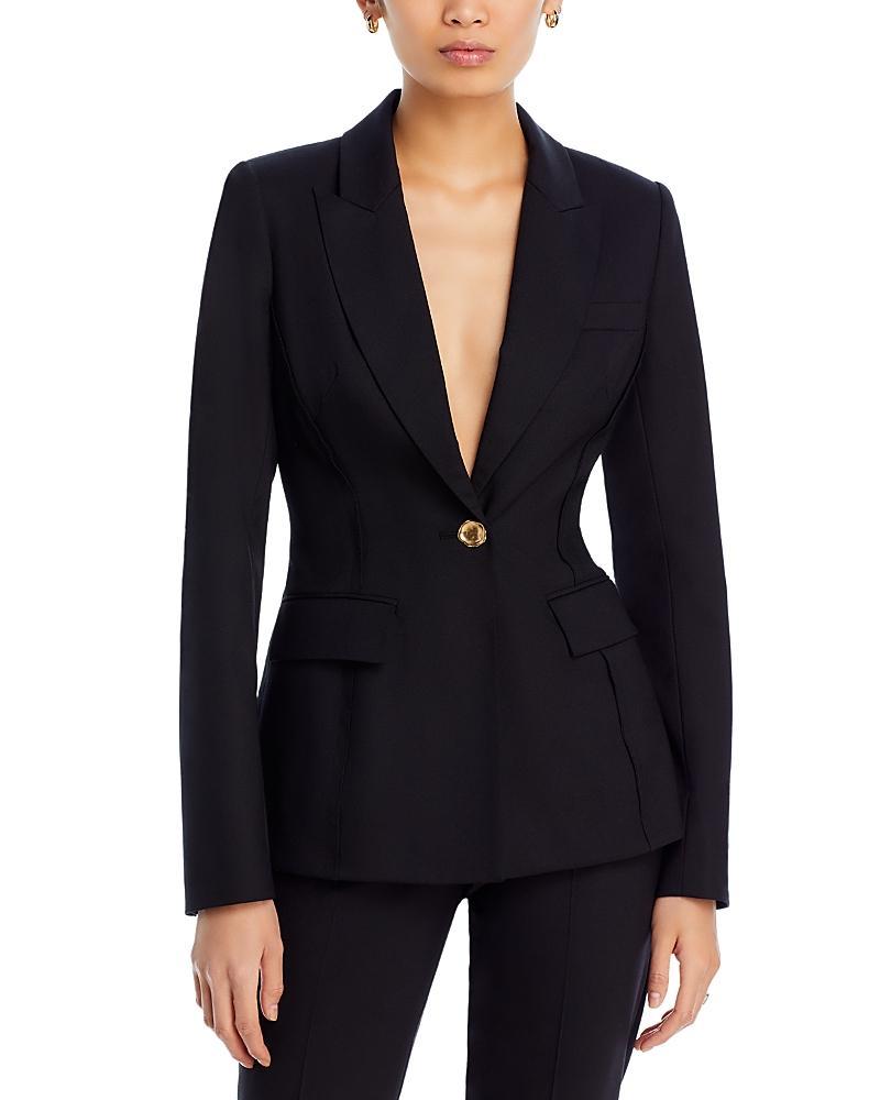 Womens Fitted Wool Blazer Product Image