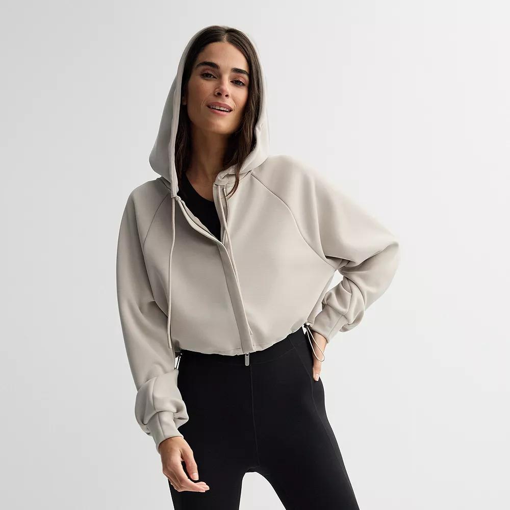 Womens FLX Solace Cropped Zip-Up Hoodie Brown Trap Product Image