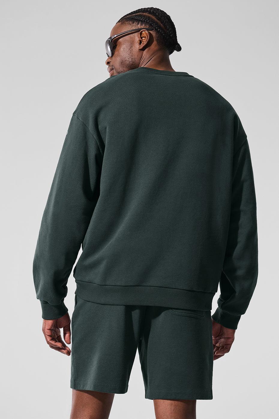 Chill Crew Neck Pullover - Charcoal Green Product Image