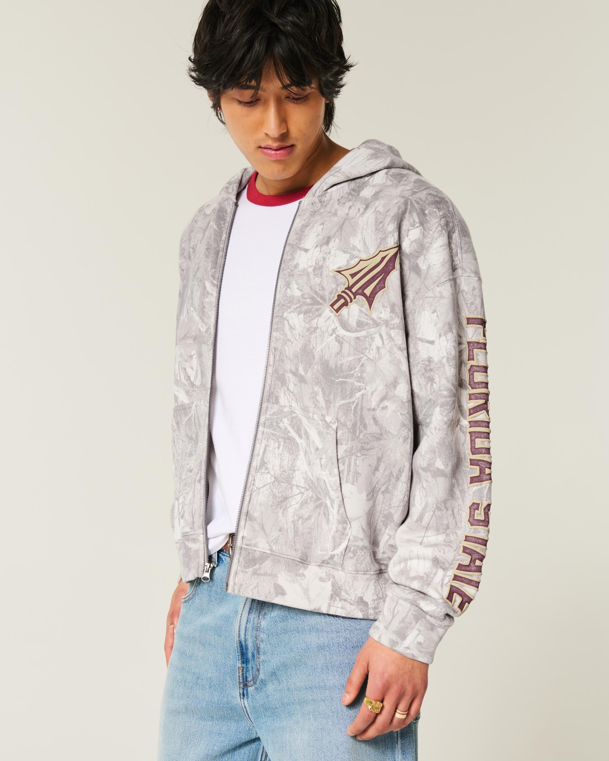 Boxy Zip-Up University of Virginia Graphic Hoodie Product Image