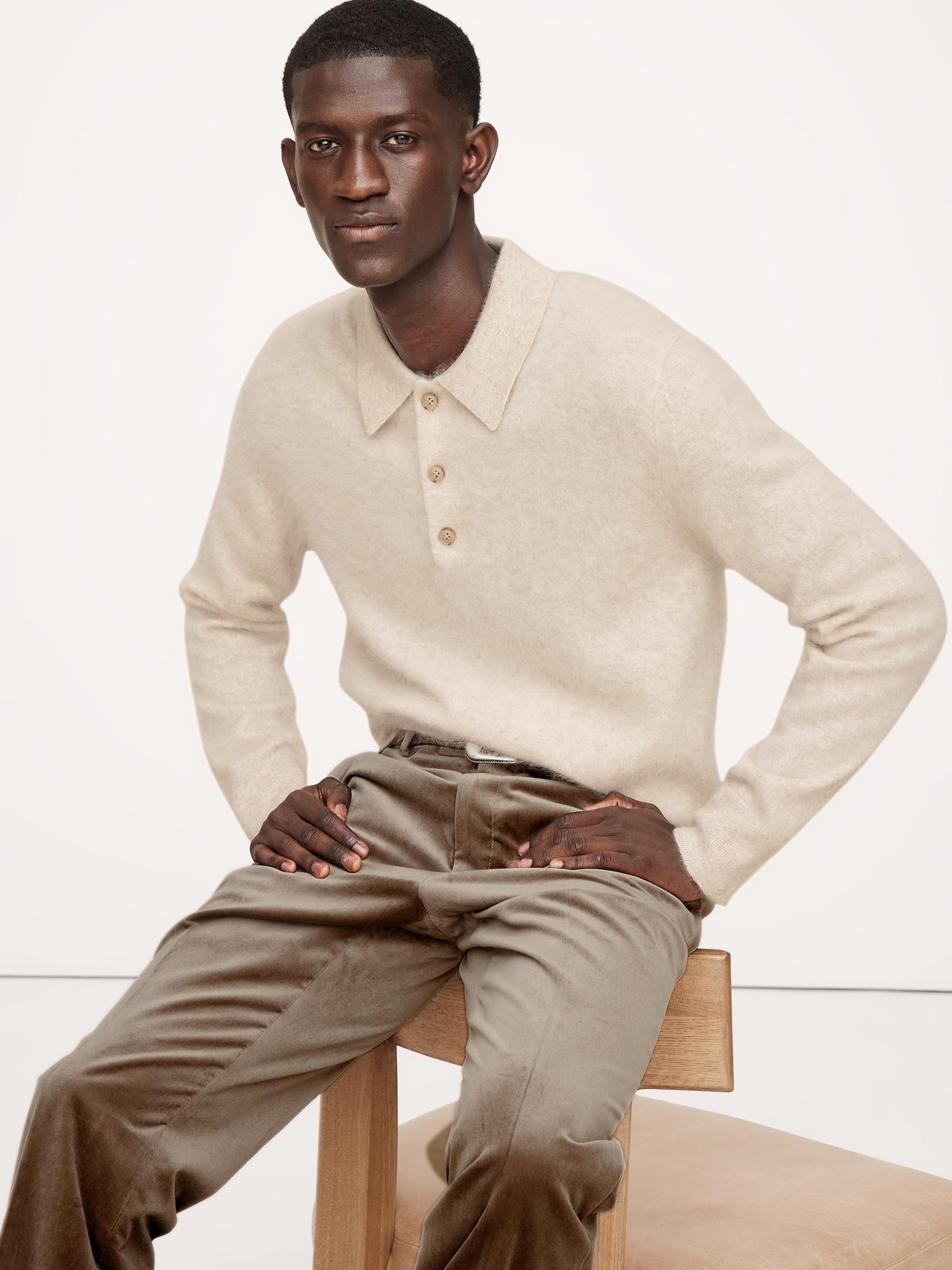 Brushed Cashmere Sweater Polo Product Image