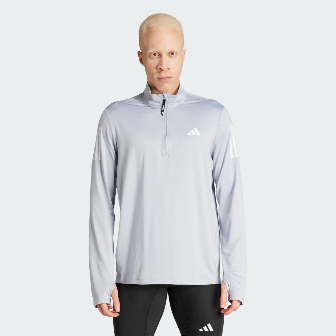 adidas Own the Run Half-Zip Jacket Black S Mens Product Image