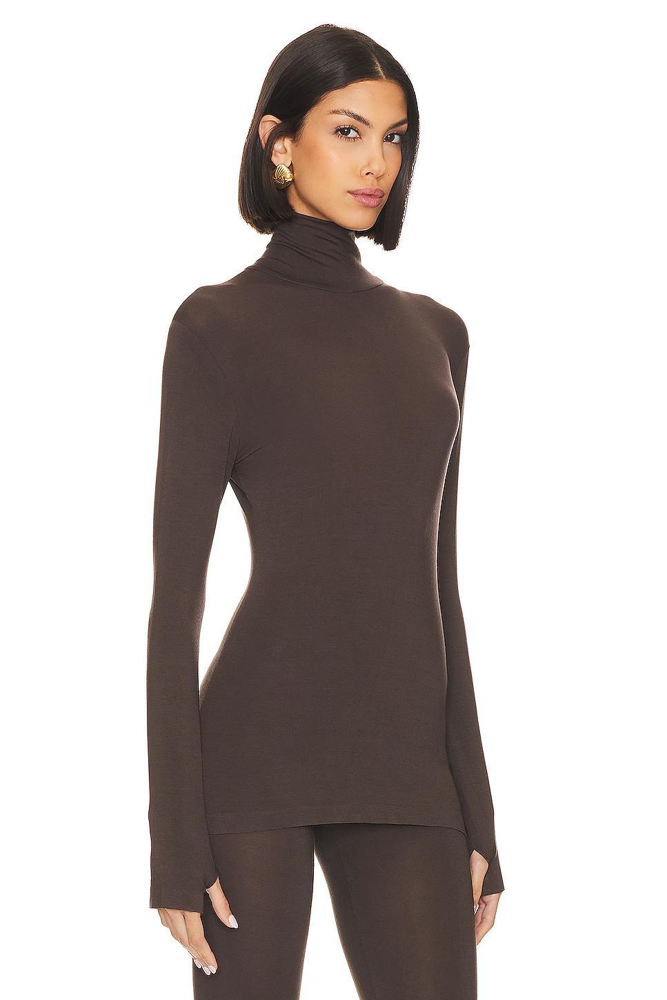 Slim Fit Long Sleeve Turtle Top Norma Kamali Product Image