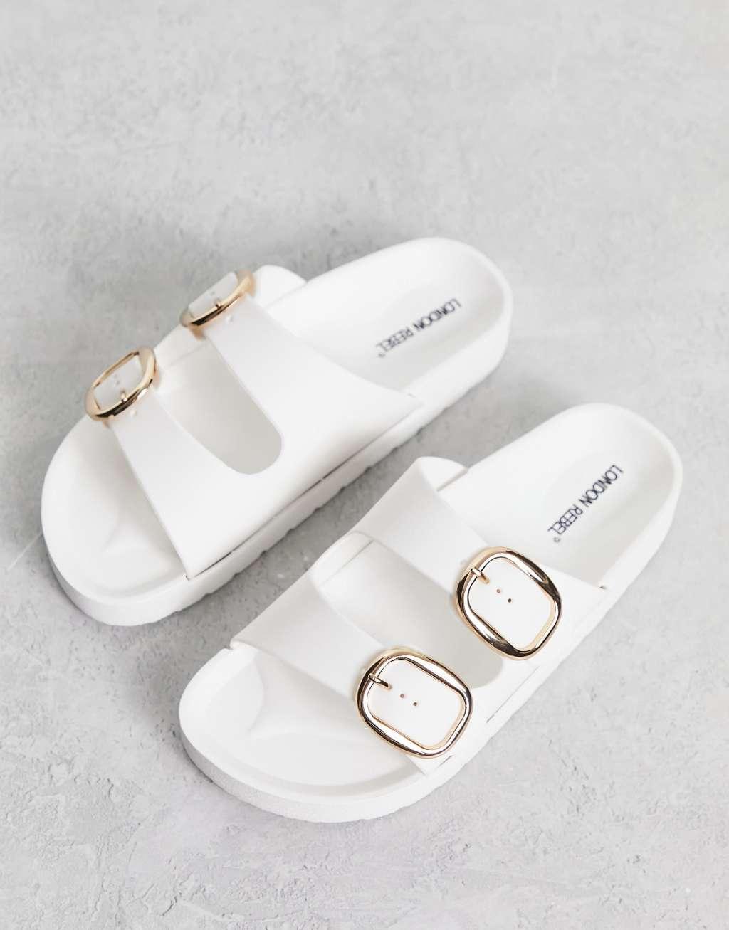 London Rebel double buckle footbed sandals Product Image