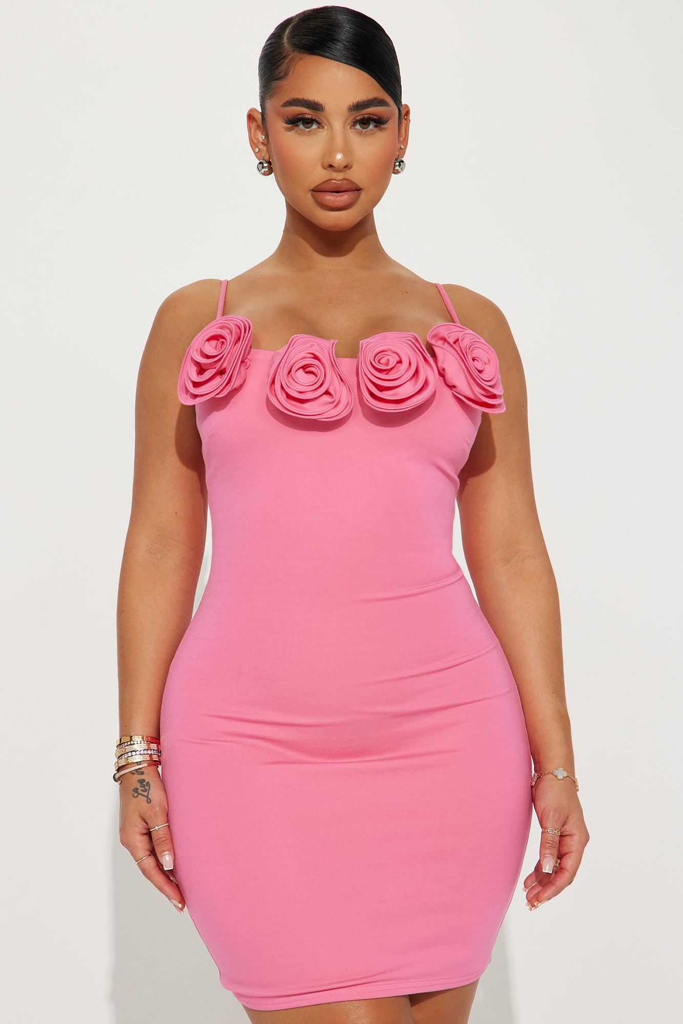 Thea Rose Mini Dress - Pink Product Image