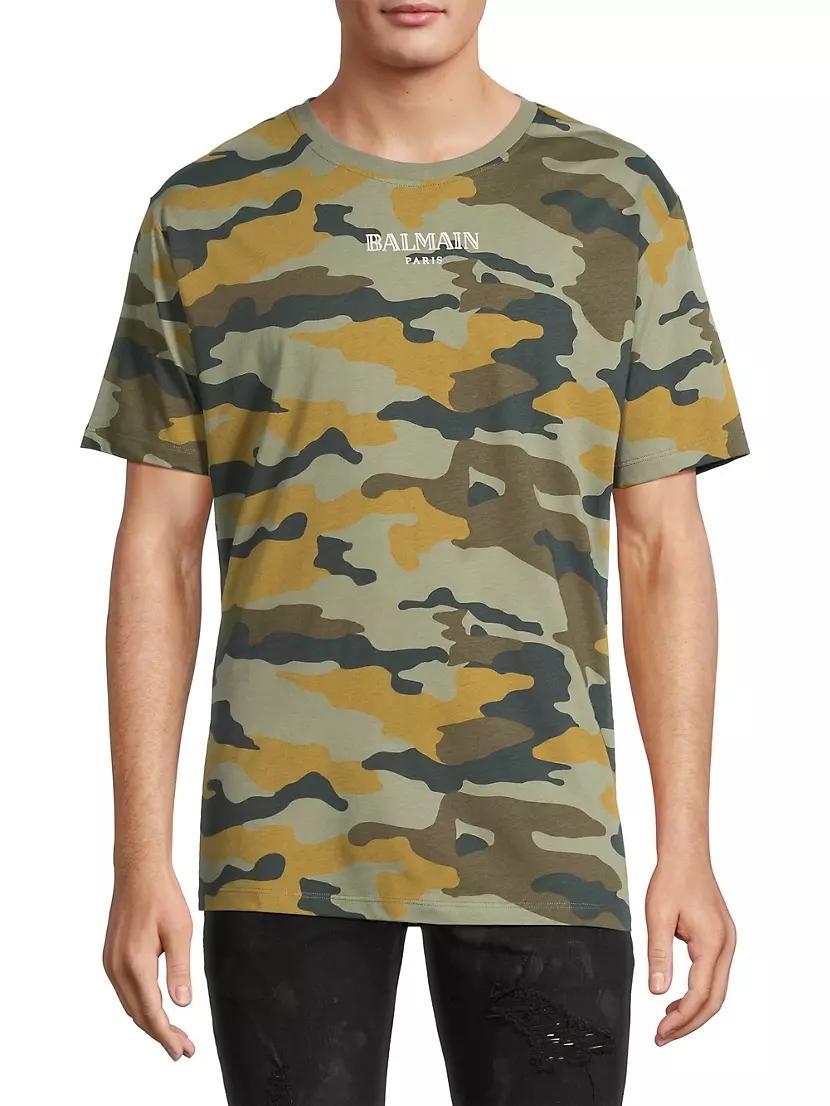 Logo Camouflage Cotton T-Shirt Product Image