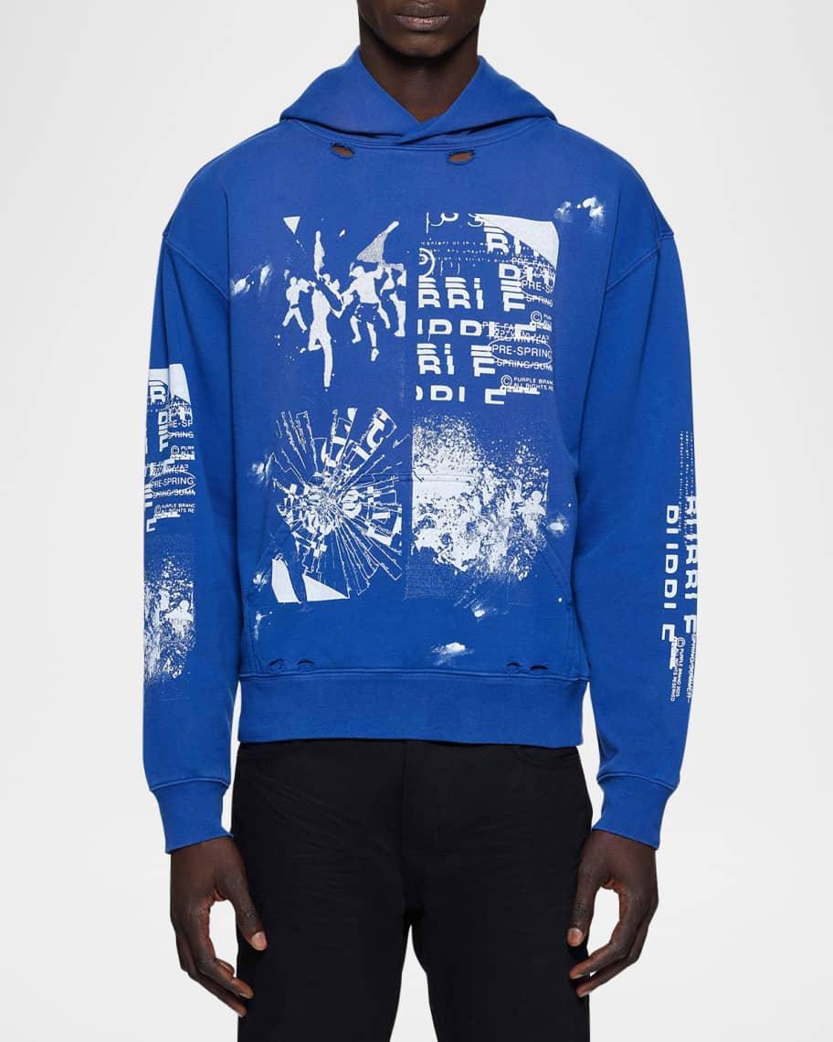 Mens Distressed French Terry Hoodie Product Image