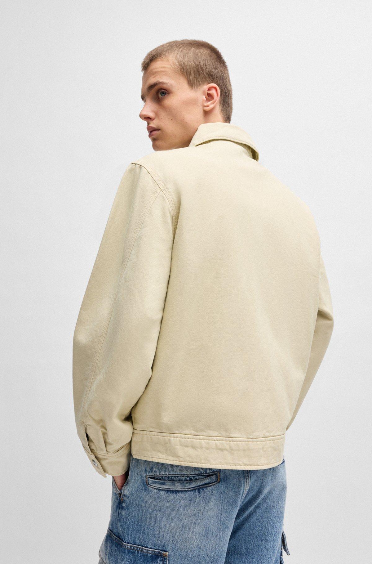 Regular-fit padded jacket in cotton canvas Product Image