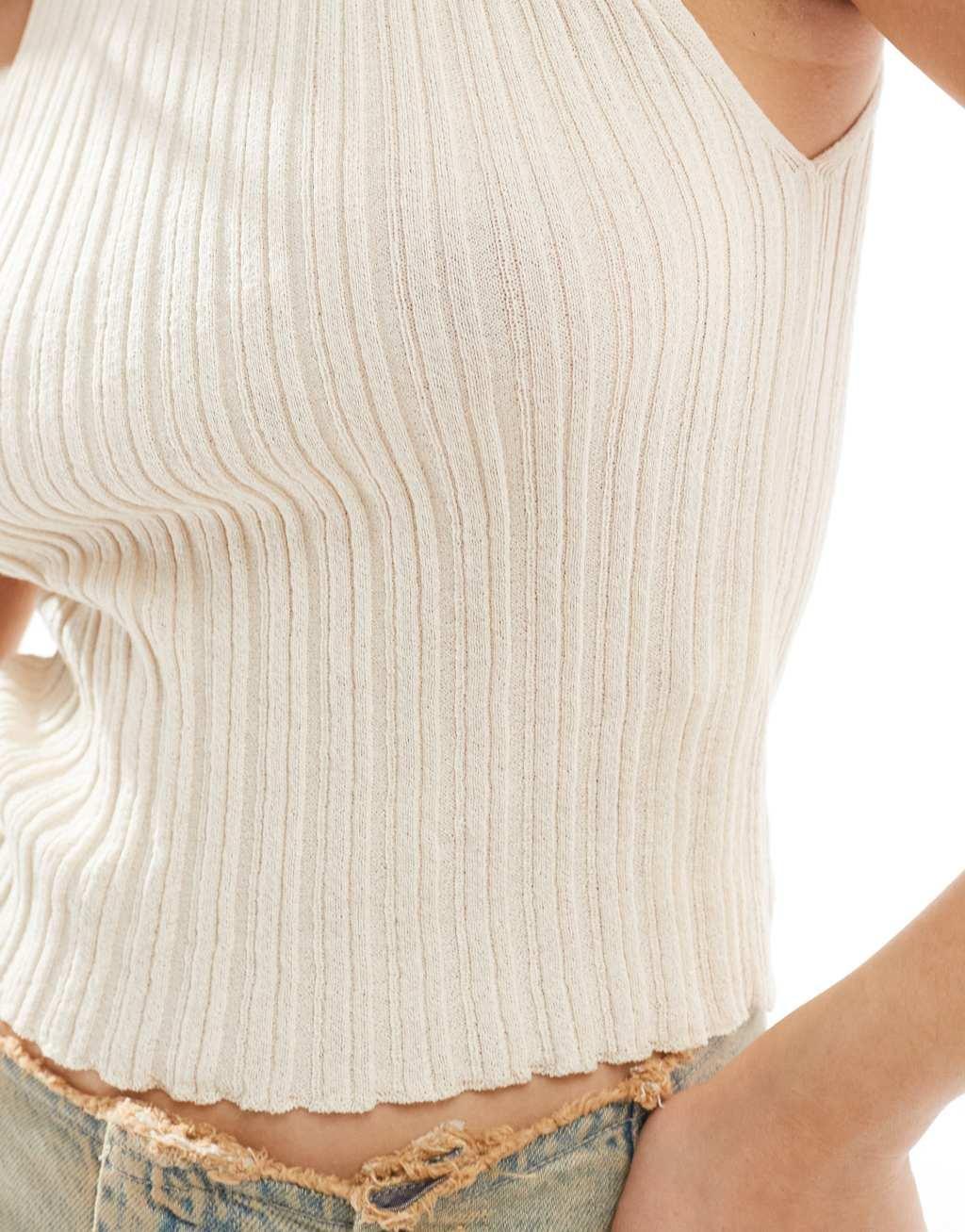 COLLUSION knit tank top in yellow Product Image