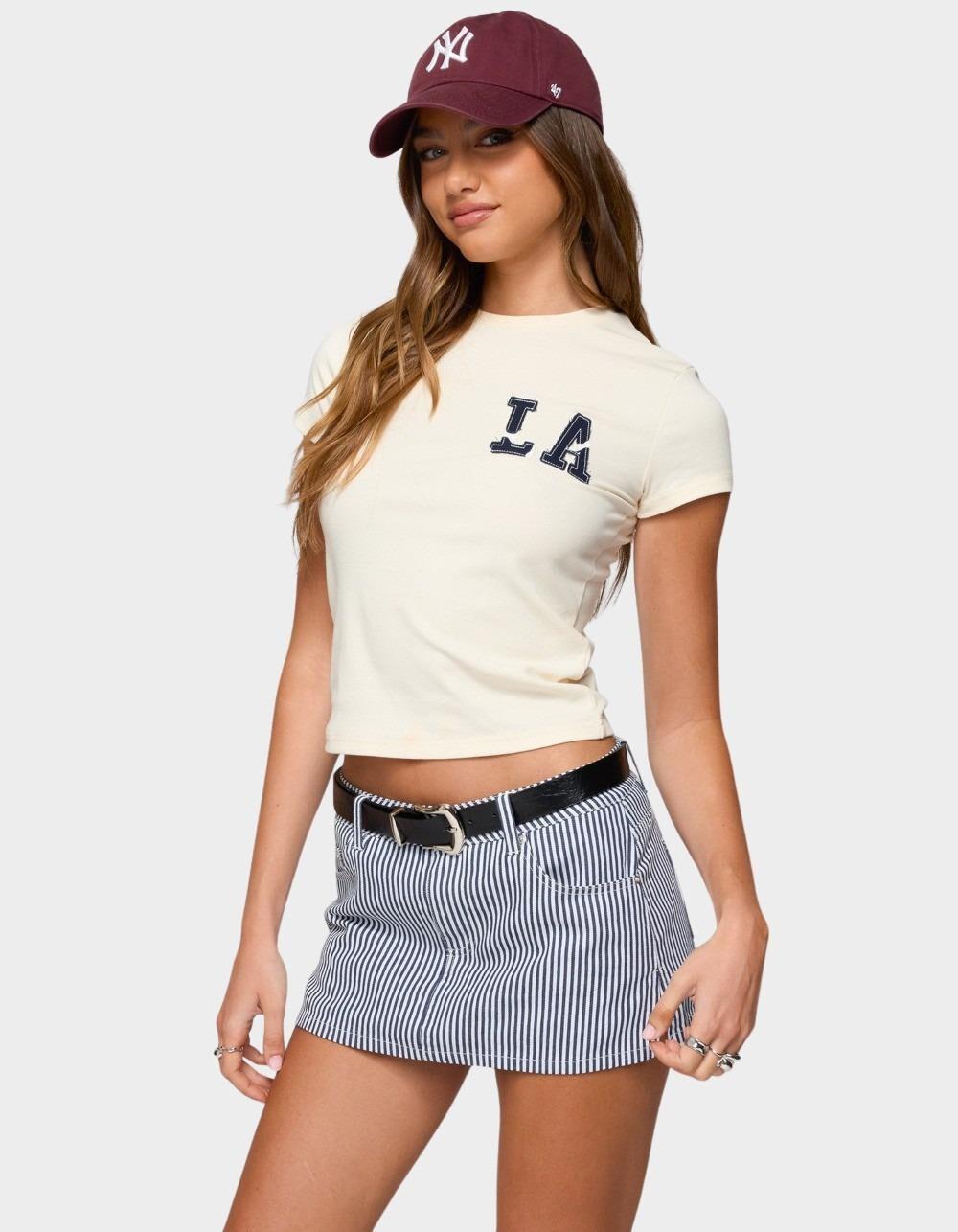 EDIKTED Cali Babe Tee - BEIGE Product Image
