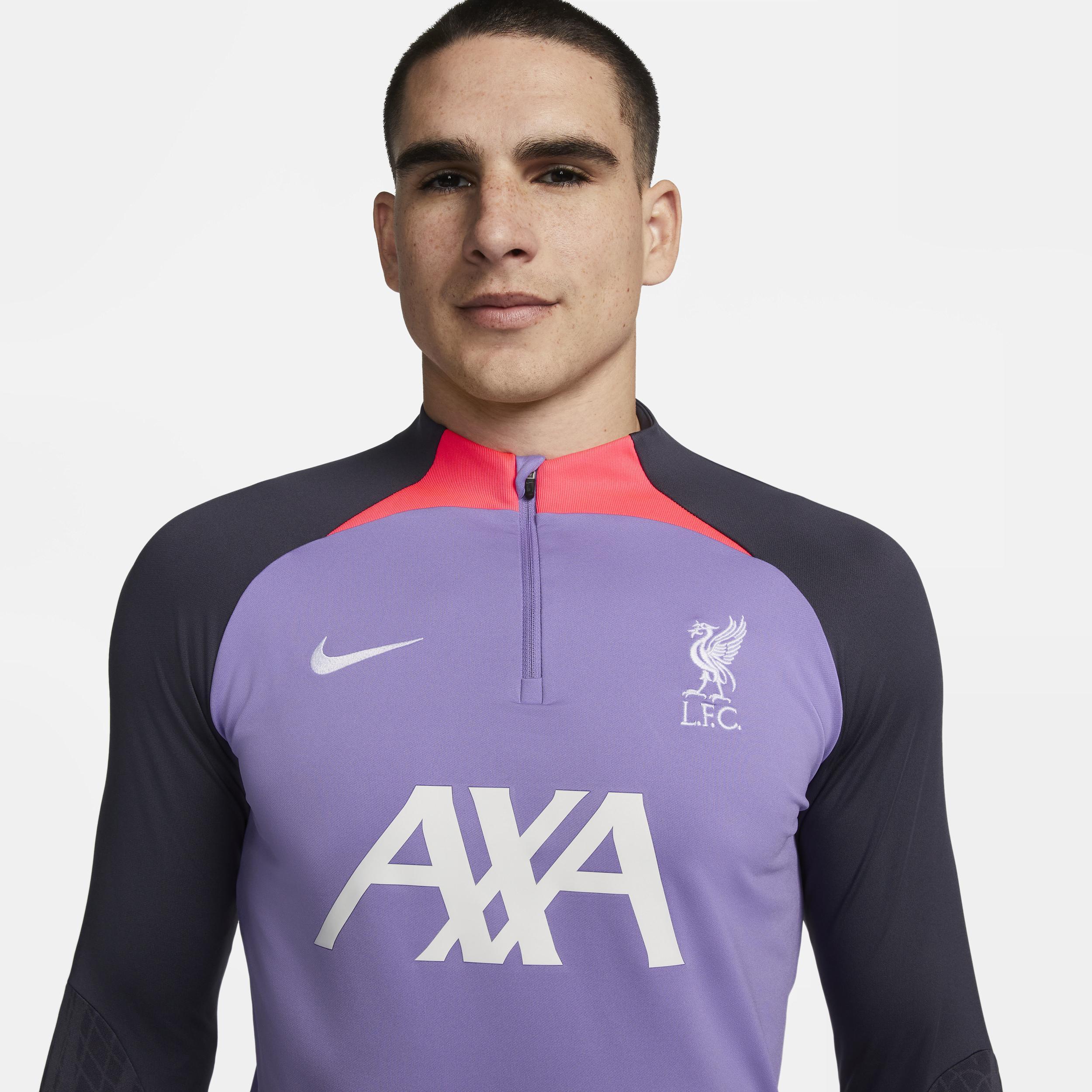Men's Nike Purple Liverpool Strike Drill 2023/24 Performance Quarter-Zip Long Sleeve Top, Size: XL, Lvp Purple Product Image