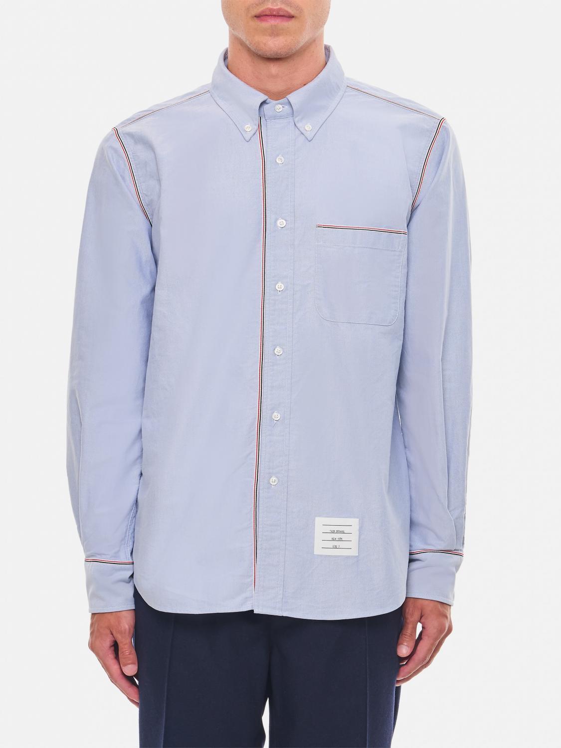 THOM BROWNE Classic Fit Cotton Button-down Shirt In Light Blue Product Image