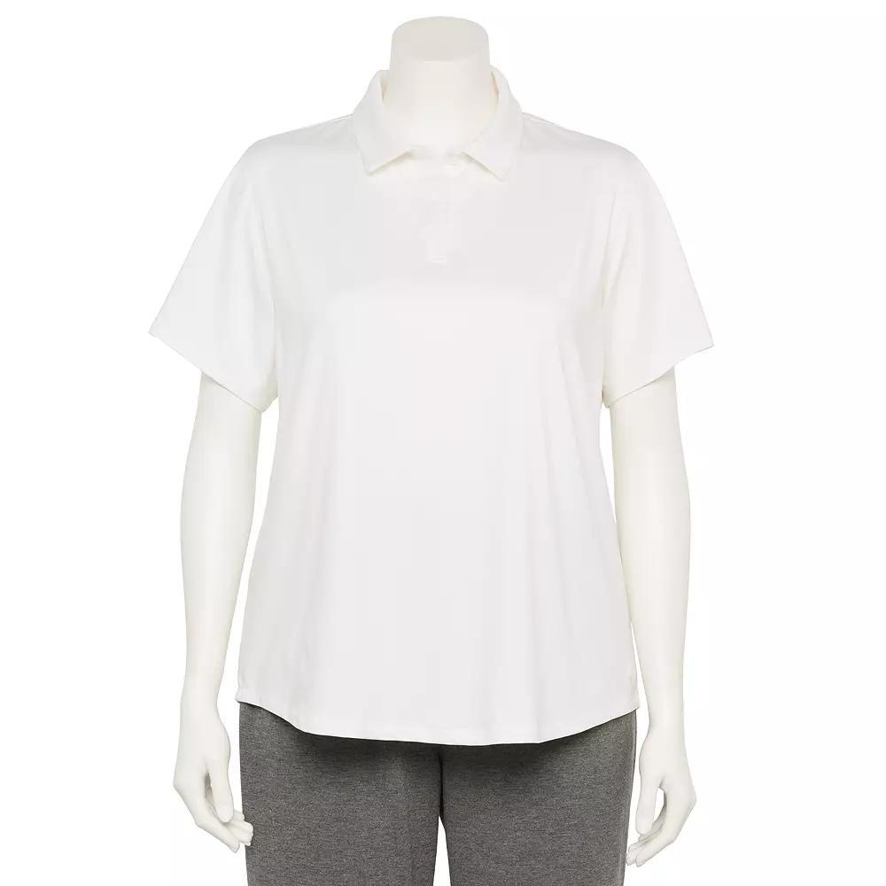 Plus Size Tek Gear® Curved Hem Golf Polo, Women's, Size: 3XL, Modern White Product Image