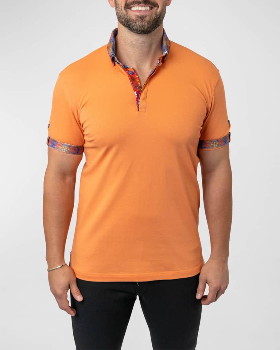 Mens Mozart Contrast-Trim Polo Shirt Product Image