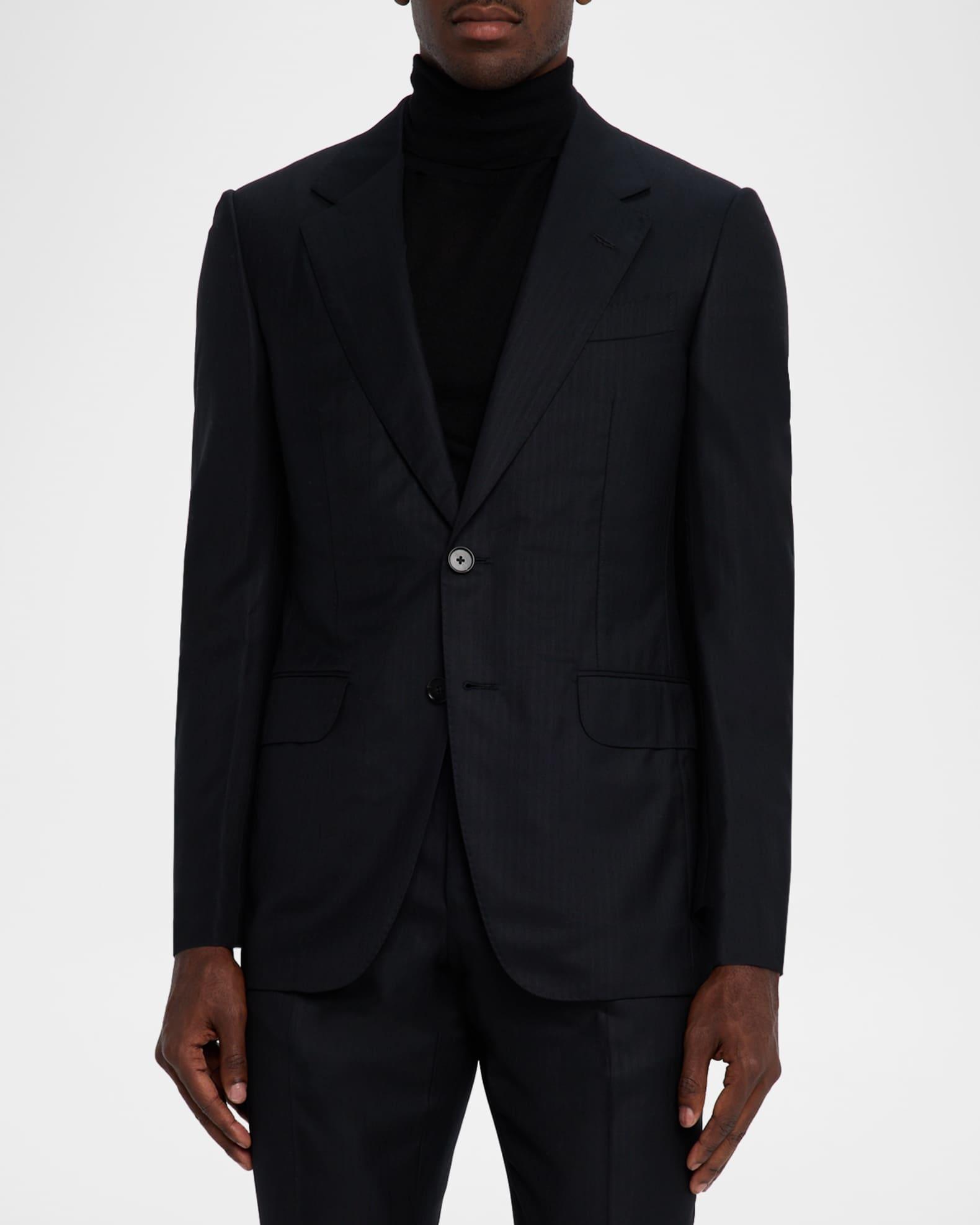 Men's Centoventimila Wool Tonal Stripe Suit Product Image