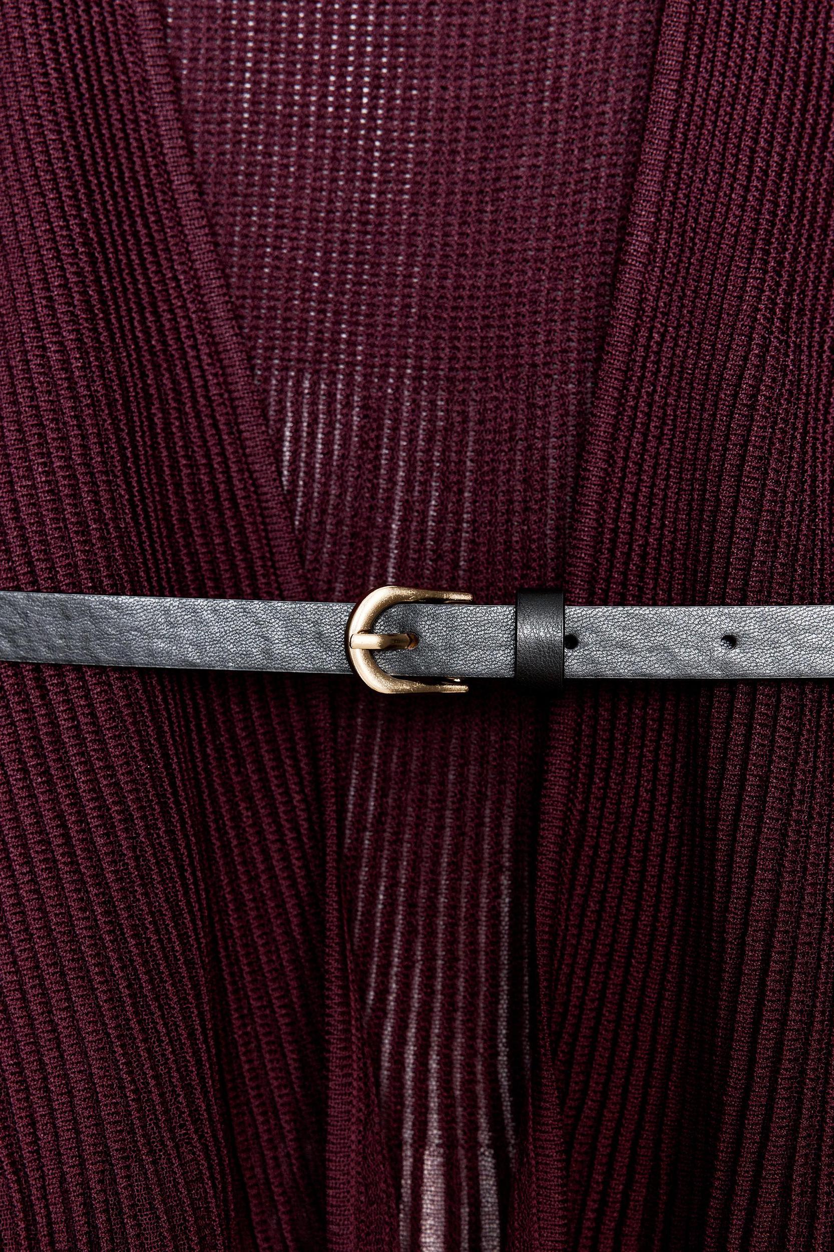 RIB KNIT CARDIGAN WITH BELT Product Image