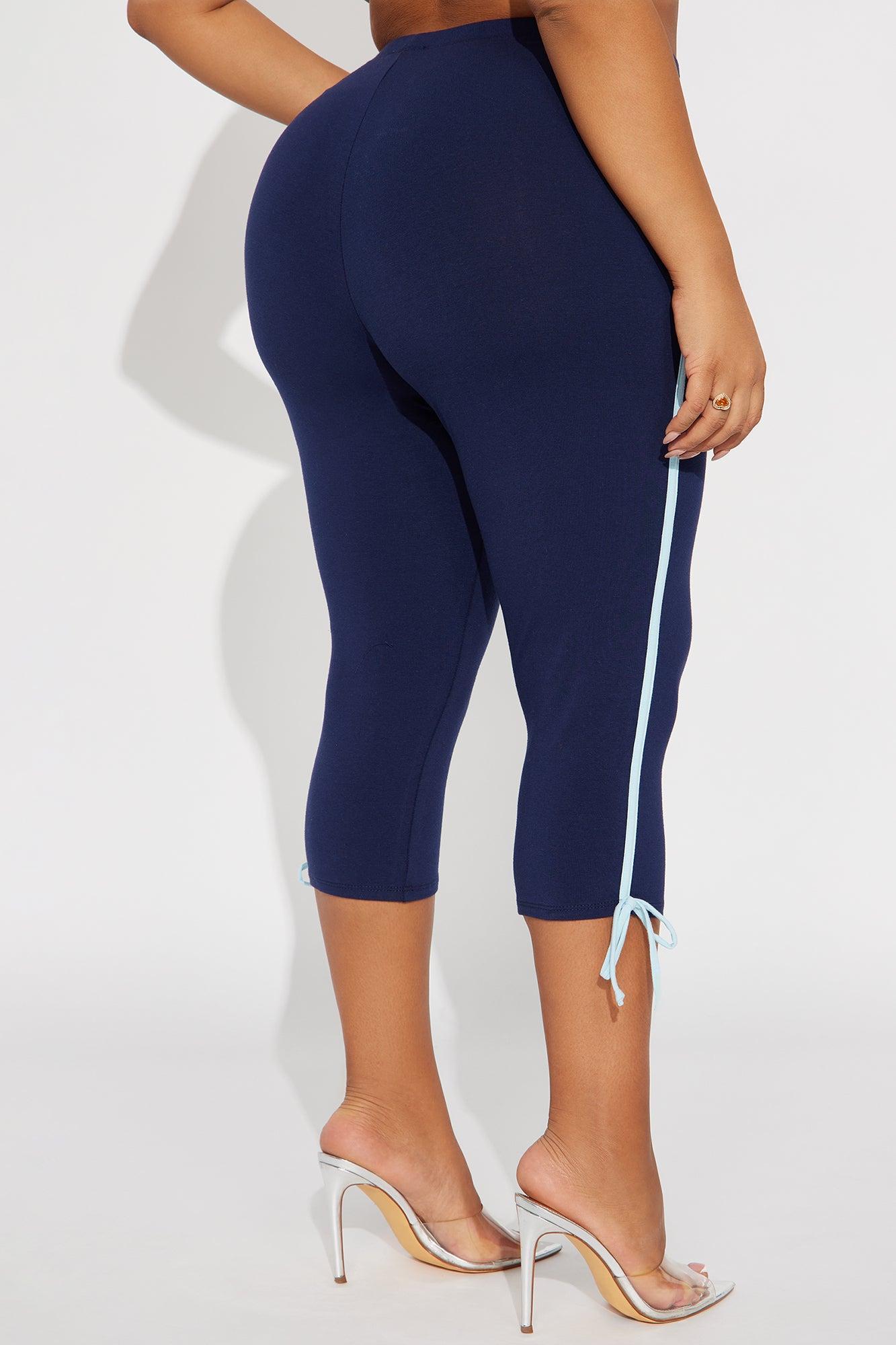 Lana Striped Capri Legging - Navy Female Product Image
