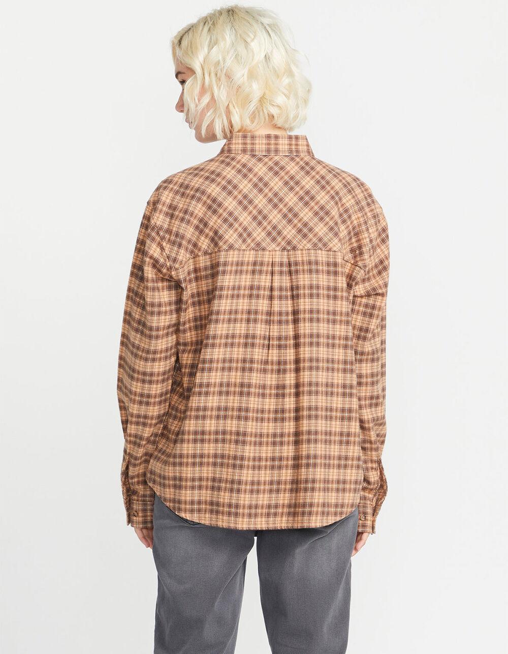 VOLCOM Plaid To Meet U Womens Flannel - BROWN COMBO Product Image