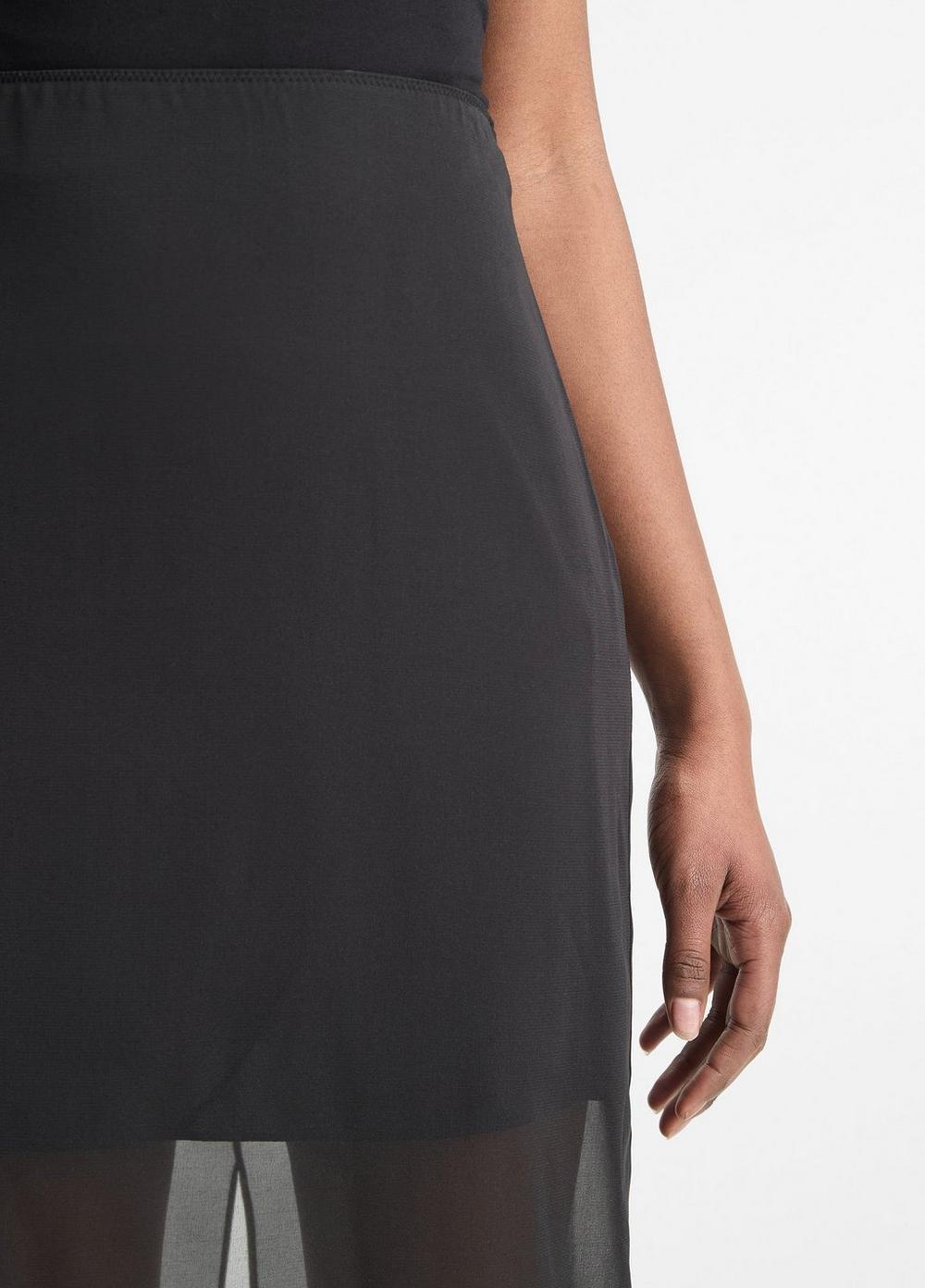 Womens Sheer Stretch-Silk Overlay Skirt, Black, Size 00 Vince Product Image