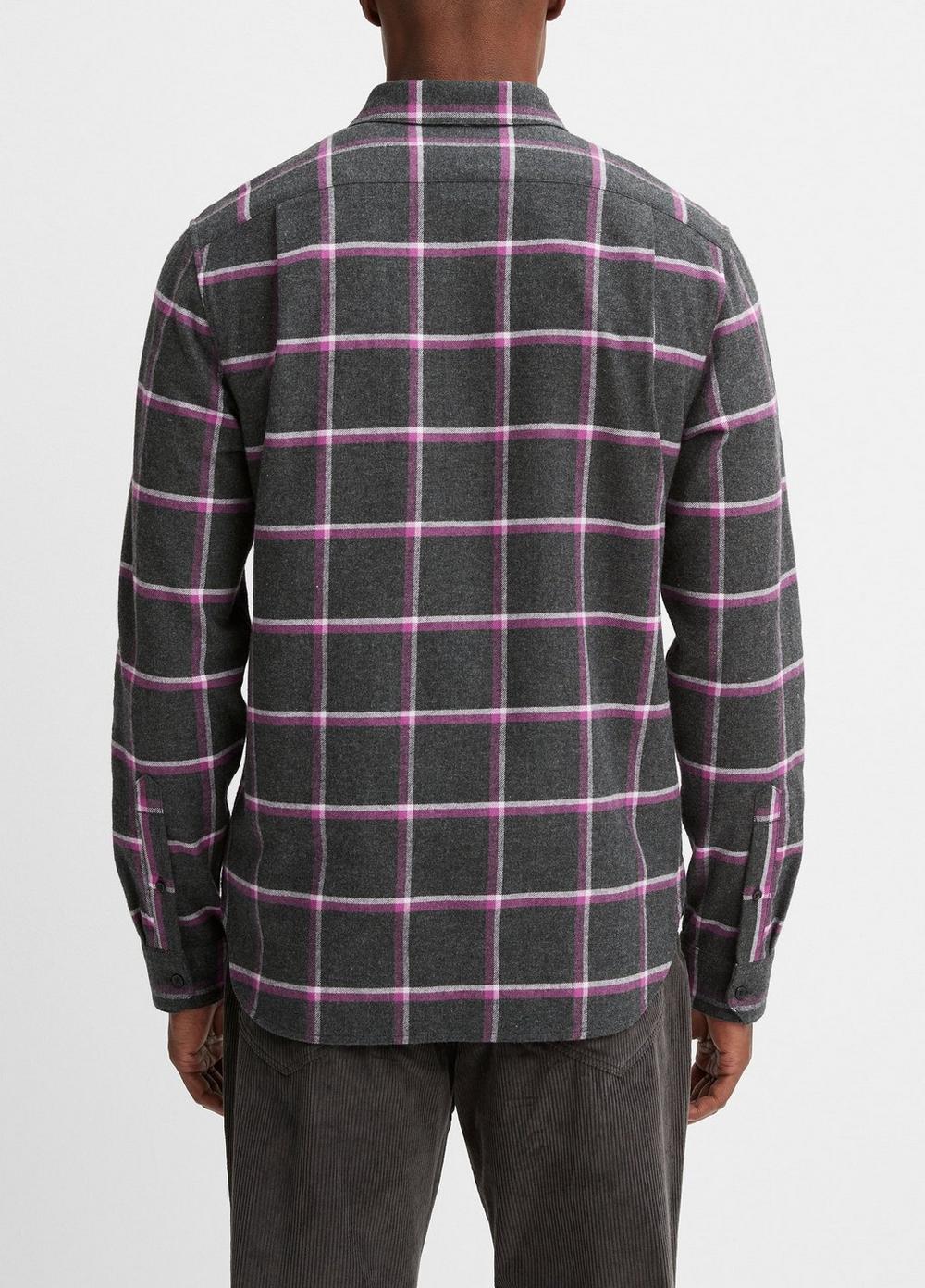 Mens Skipton Plaid Long-Sleeve Shirt, Night Storm/rust Amber, Size L Vince Product Image