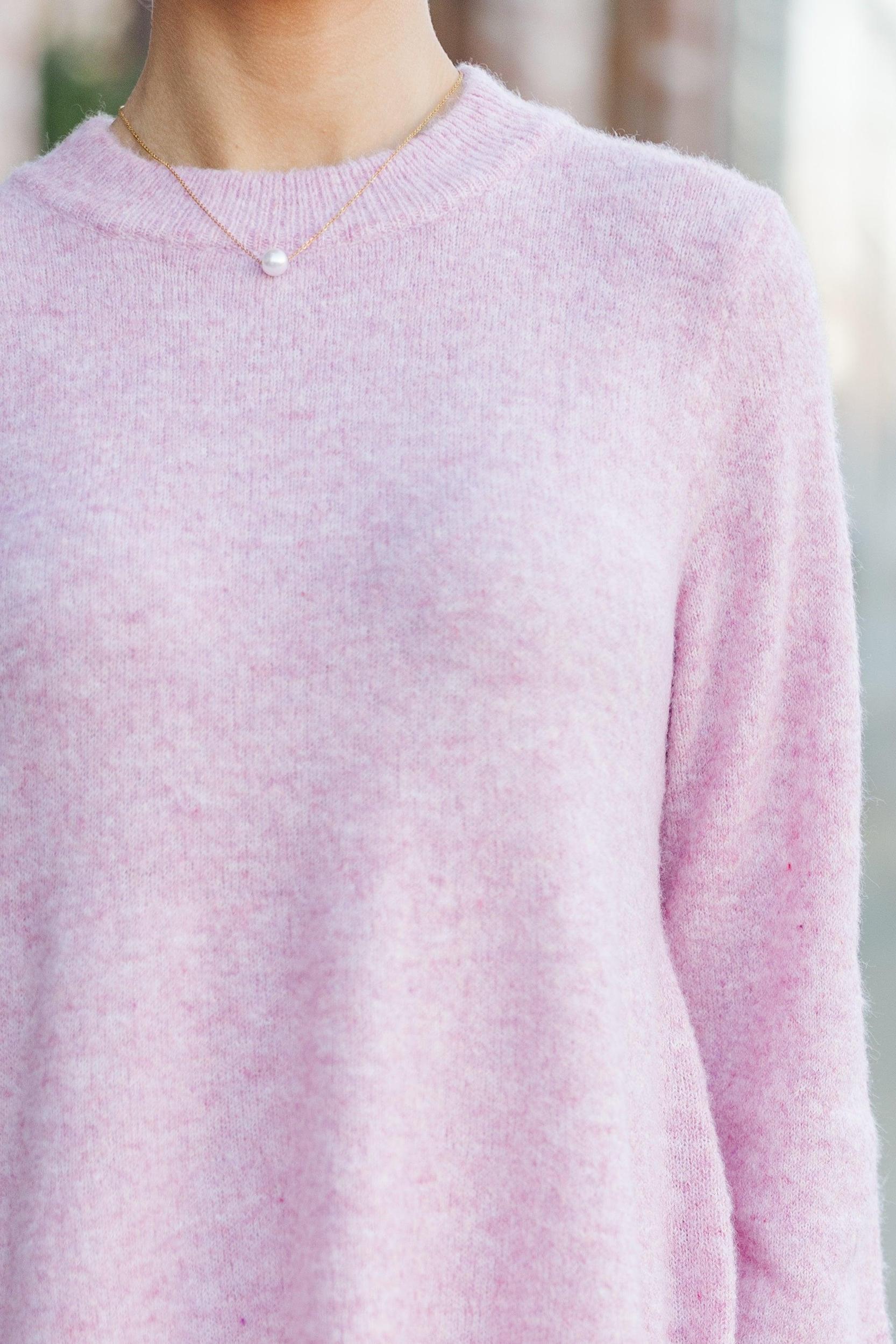 Be The One Pink Babydoll Sweater Dress Female Product Image