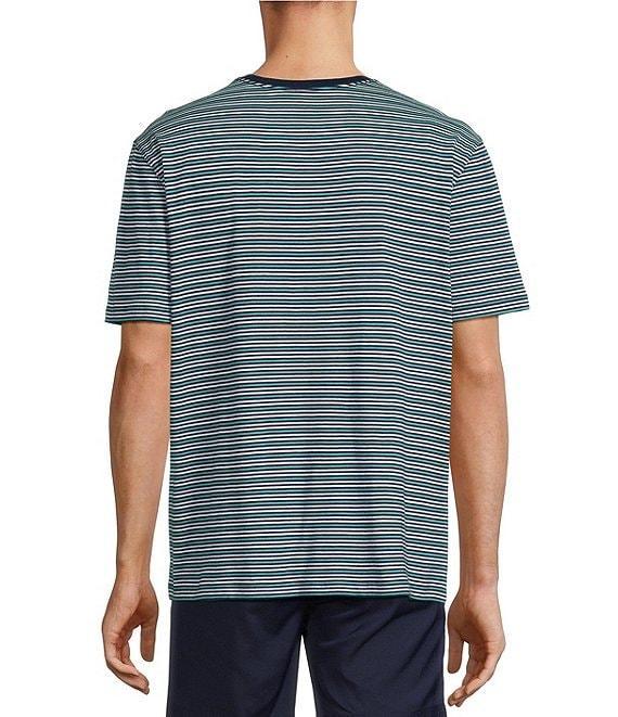 Roundtree & Yorke Solid Soft Washed Short Sleeve Cloud Striped Crew Neck T-Shirt Product Image
