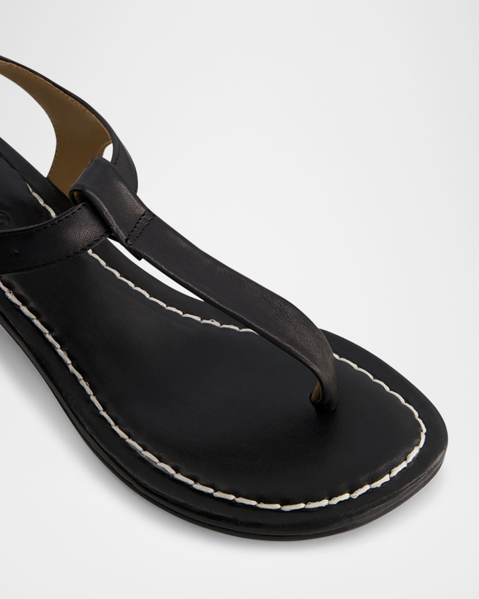 Goya Leather T-Strap Low Sandals Product Image