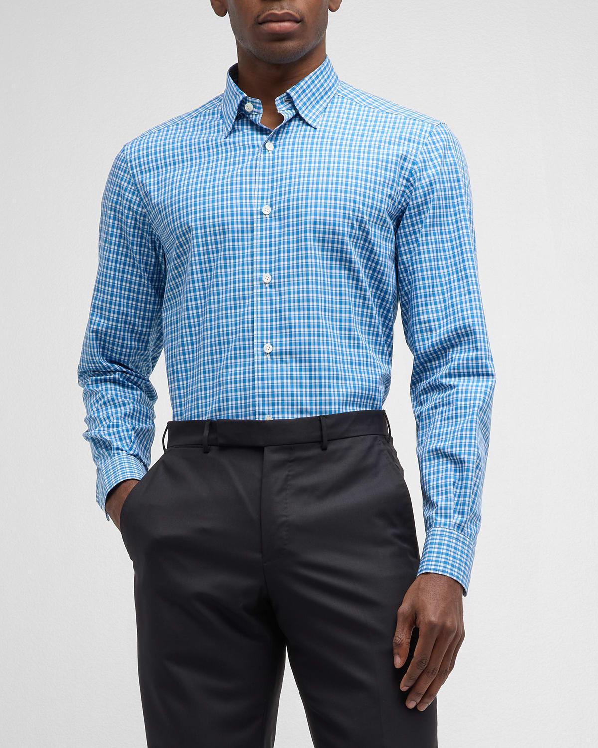 Men's Cotton Micro-Check Sport Shirt Product Image
