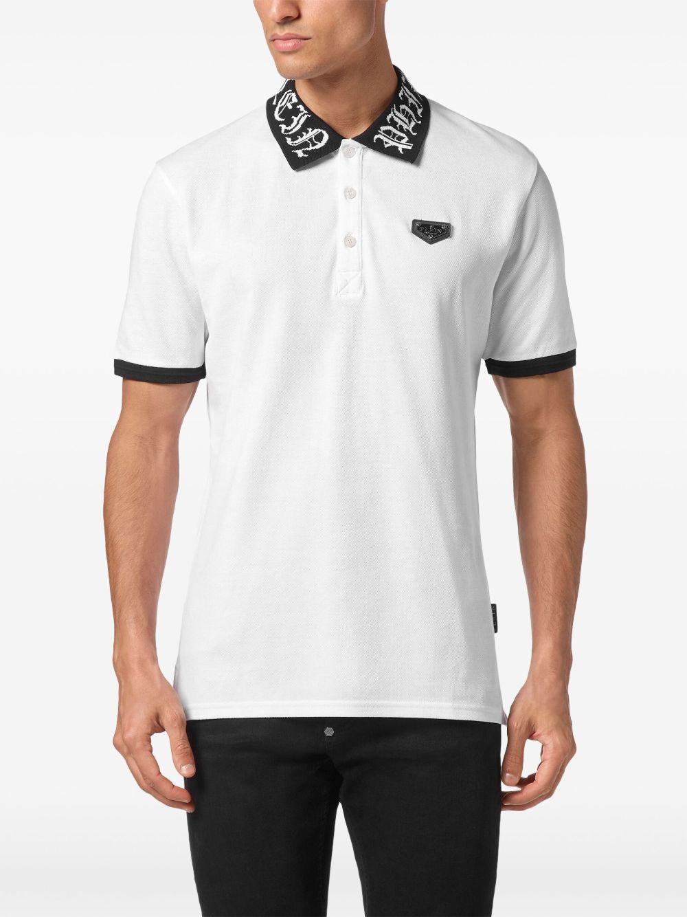 logo-plaque cotton polo shirt Product Image