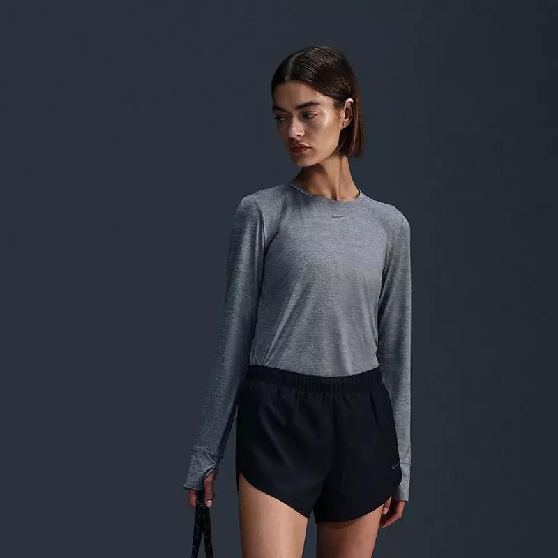 Women's Nike One Classic Dri-FIT Long Sleeve Top, Size: XXL, Grey Gray Product Image
