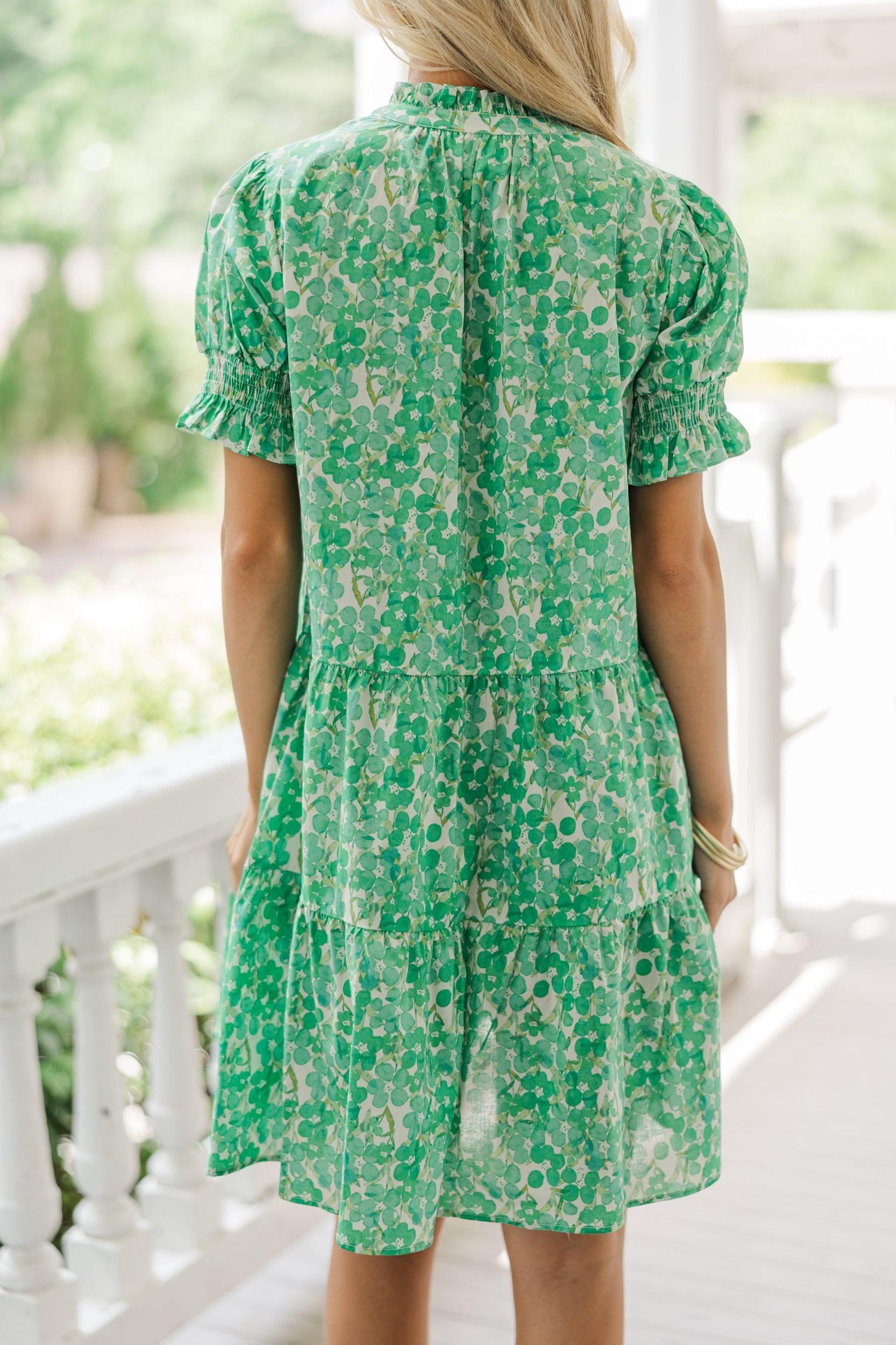 You've Got A Crush Green Floral Dress Female Product Image