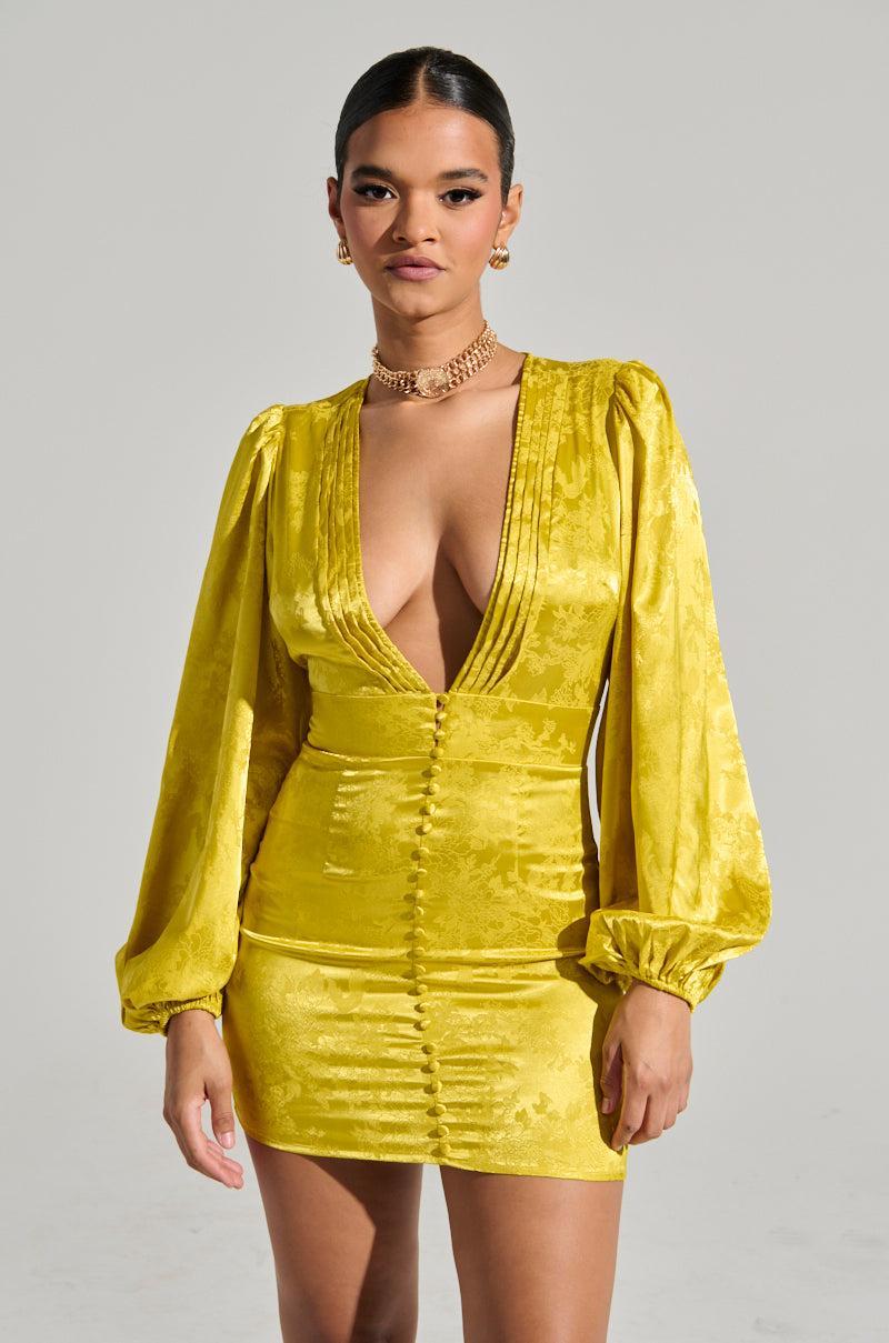 SLEEK AND CHIC SATIN MINI DRESS Product Image